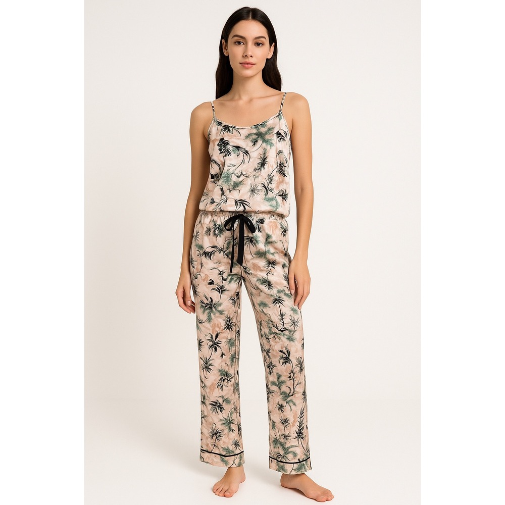 Victoria's Secret Pink Tropical Floral‎ Pajama Set Camisole Pants XS